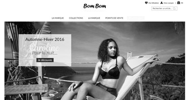 Création d'un site internet pour BomBom, une nouvelle marque de lingerie.